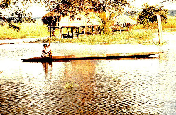 Canoe of Sepik River Area, Papua New Guinea.