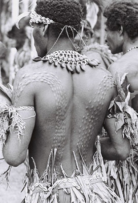 Man with tattoos in Highland, Papua New Guinea.